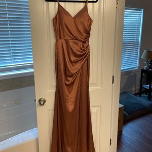 Revelry Rory Satin Dress Dessert Rose Size 6